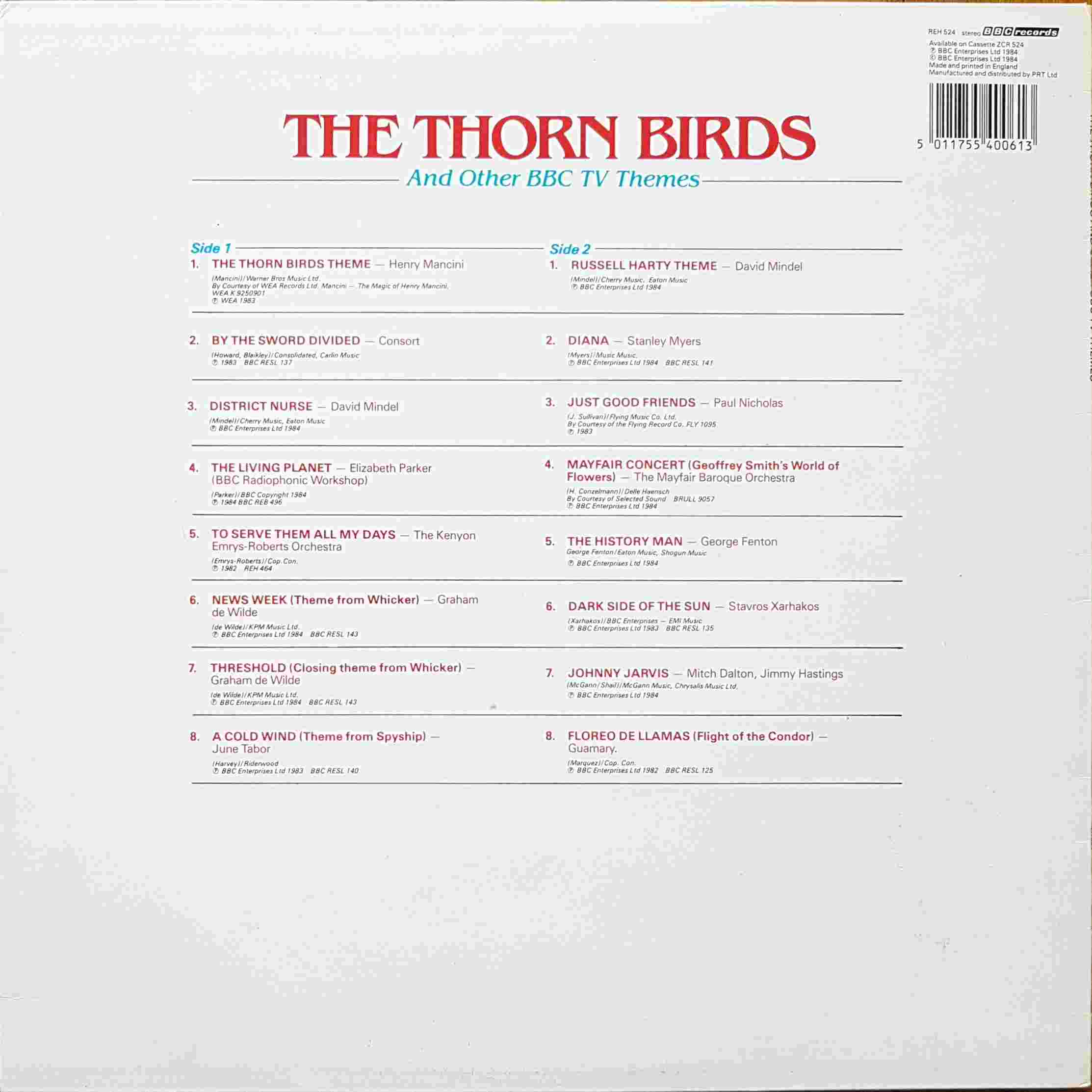 Picture of REH 524 The thorn birds and other BBC themes by artist Various from the BBC records and Tapes library